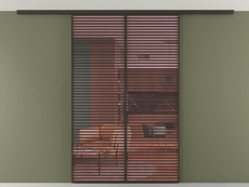 Перегородка Формато вдоль стены на потолок 2 створки