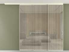 Перегородка Формато вдоль стены на потолок 3 створки с синхронным механизмом