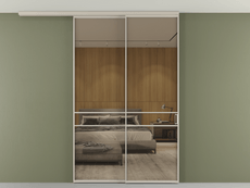 Перегородка Формато вдоль стены на потолок 2 створки с синхронным механизмом