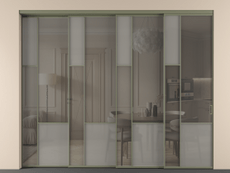 Перегородка Мозаик внутри проёма 4 створки с синхронным механизмом