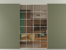 Перегородка Формато внутри проёма скрытое крепление в потолок 2 створки