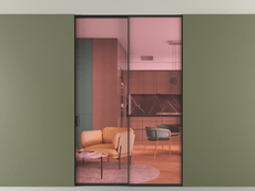 Перегородка Формато внутри проёма скрытое крепление в потолок 2 створки