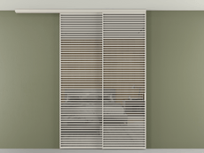 Перегородка Формато вдоль стены на потолок 2 створки с синхронным механизмом