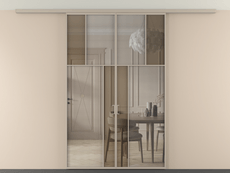 Перегородка Mosaic вдоль стены на потолок двустворчатая