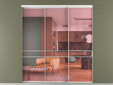 Перегородка Формато внутри проёма 3 створки с синхронным механизмом