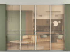 Перегородка Formato внутри проёма скрытое крепление в потолок 4 створки