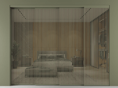 Перегородка Формато внутри проёма 4 створки с синхронным механизмом