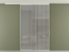 Перегородка Формато вдоль стены на потолок 2 створки с синхронным механизмом