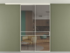 Перегородка Formato вдоль стены на потолок 2 створки с синхронным механизмом