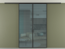 Перегородка Formato вдоль стены на потолок 2 створки