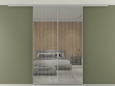 Перегородка Formato вдоль стены на потолок 2 створки