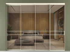 Перегородка Формато внутри проёма 4 створки с синхронным механизмом