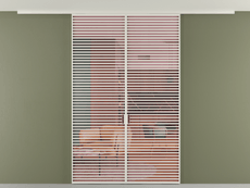 Перегородка Формато вдоль стены на потолок 2 створки