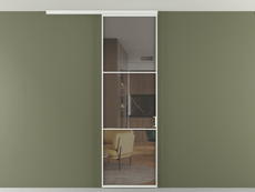 Перегородка Формато вдоль стены на потолок 1 створка