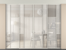 Перегородка Mosaic внутри проёма четырёхстворчатая со скрытым креплением в потолок