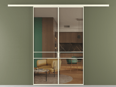 Перегородка Formato вдоль стены 2 створки