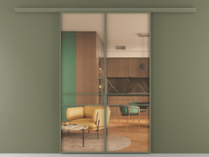 Перегородка Formato вдоль стены 2 створки