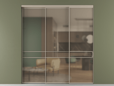 Перегородка Formato внутри проёма 3 створки с синхронным механизмом