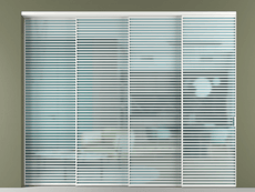 Перегородка Формато внутри проёма 4 створки с синхронным механизмом