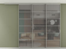 Перегородка Формато вдоль стены на потолок 3 створки с синхронным механизмом