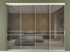 Перегородка Формато внутри проёма 4 створки с синхронным механизмом