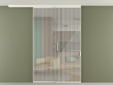 Перегородка Формато вдоль стены на потолок 2 створки с синхронным механизмом