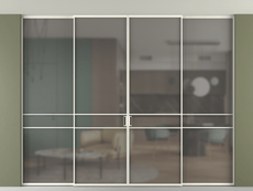 Перегородка Formato внутри проёма скрытое крепление в потолок 4 створки