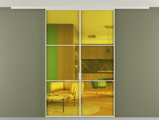 Перегородка Formato вдоль стены на потолок 2 створки