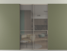 Перегородка Формато внутри проёма скрытое крепление в потолок 2 створки