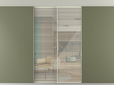 Перегородка Формато внутри проёма скрытое крепление в потолок 2 створки