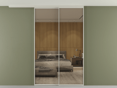 Перегородка Формато вдоль стены на потолок 2 створки с синхронным механизмом