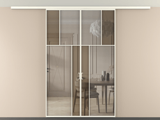 Перегородка Mosaic вдоль стены на потолок двустворчатая