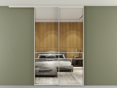 Перегородка Formato вдоль стены на потолок 2 створки с синхронным механизмом