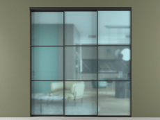 Перегородка Формато внутри проёма 3 створки с синхронным механизмом