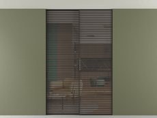 Перегородка Формато внутри проёма скрытое крепление в потолок 2 створки