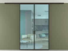 Перегородка Формато вдоль стены на потолок 2 створки