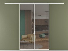 Перегородка Формато вдоль стены 2 створки