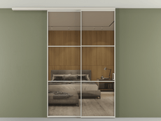 Перегородка Формато вдоль стены на потолок 2 створки с синхронным механизмом