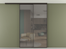 Перегородка Formato вдоль стены на потолок 2 створки с синхронным механизмом