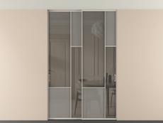 Перегородка Мозаик внутри проёма скрытое крепление в потолок 2 створки