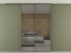 Перегородка Формато вдоль стены на потолок 2 створки с синхронным механизмом