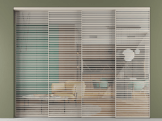 Перегородка Формато внутри проёма 4 створки с синхронным механизмом