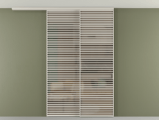 Перегородка Формато вдоль стены на потолок 2 створки с синхронным механизмом