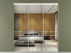 Перегородка Formato внутри проёма 3 створки с синхронным механизмом