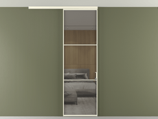 Перегородка Формато вдоль стены на потолок 1 створка