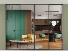 Перегородка Формато внутри проёма скрытое крепление в потолок 4 створки