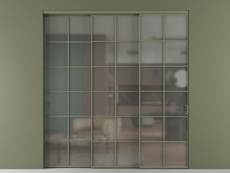 Перегородка Формато внутри проёма 3 створки с синхронным механизмом