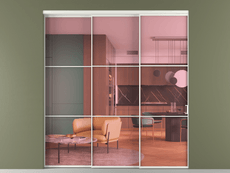 Перегородка Формато внутри проёма 3 створки с синхронным механизмом