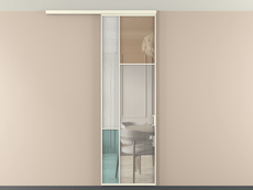 Перегородка Mosaic вдоль стены на потолок 1 створка