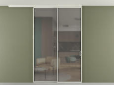 Перегородка Formato вдоль стены на потолок 2 створки с синхронным механизмом